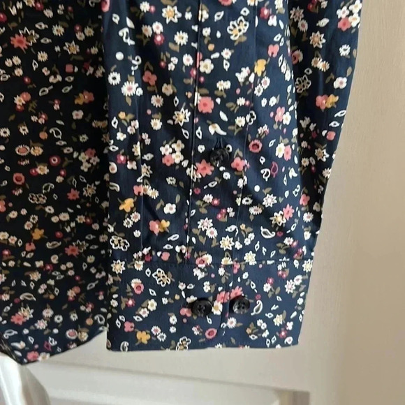 Jack & Jones premium slim, blue ditzy floral,NWT, 100% cotton long sleeve shirt, - Picture 6 of 8
